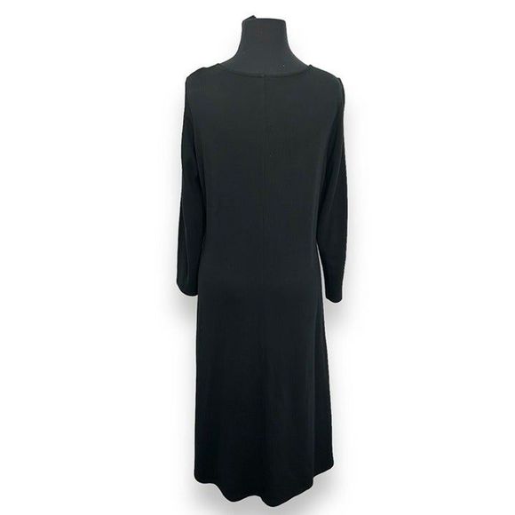 Eileen Fisher Tencel Long Sleeve Midi‎ Dress Womens M - Picture 2 of 7